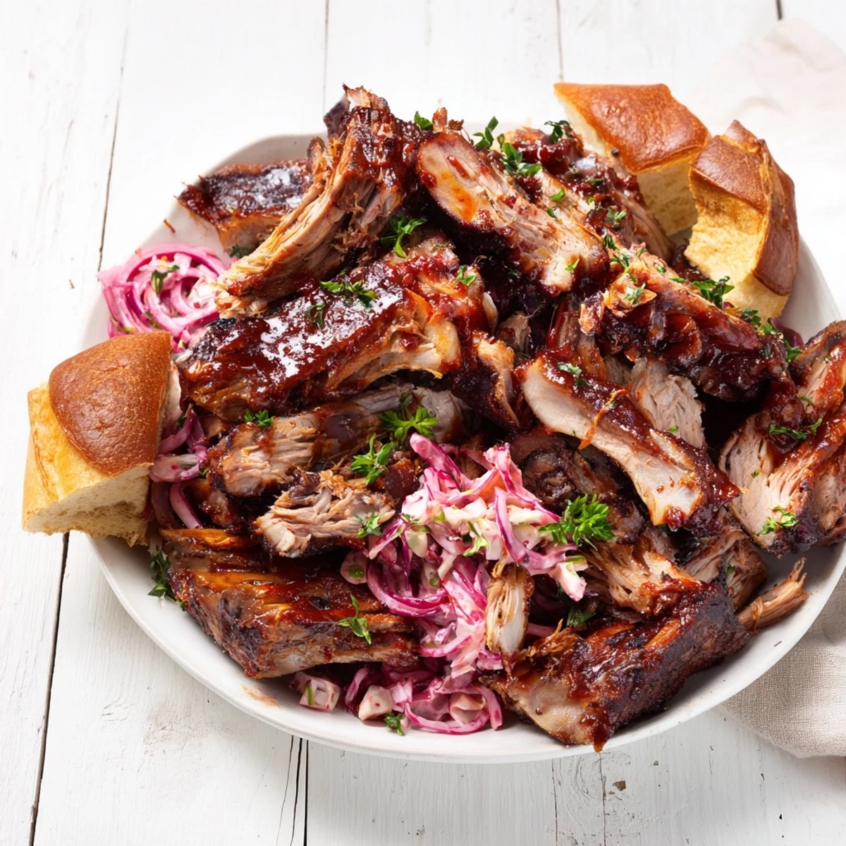 Fire-Kissed BBQ Pulled Pork Sandwiches, piled high on toasted buns, dripping with savory sauce and smoky flavor.