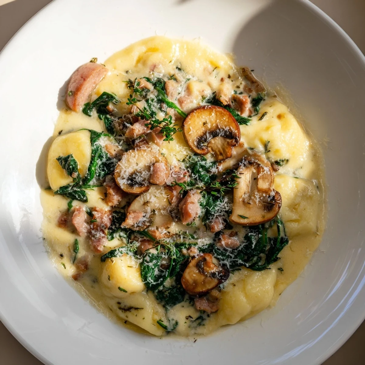 Woodsy Sausage Mushroom Gnocchi