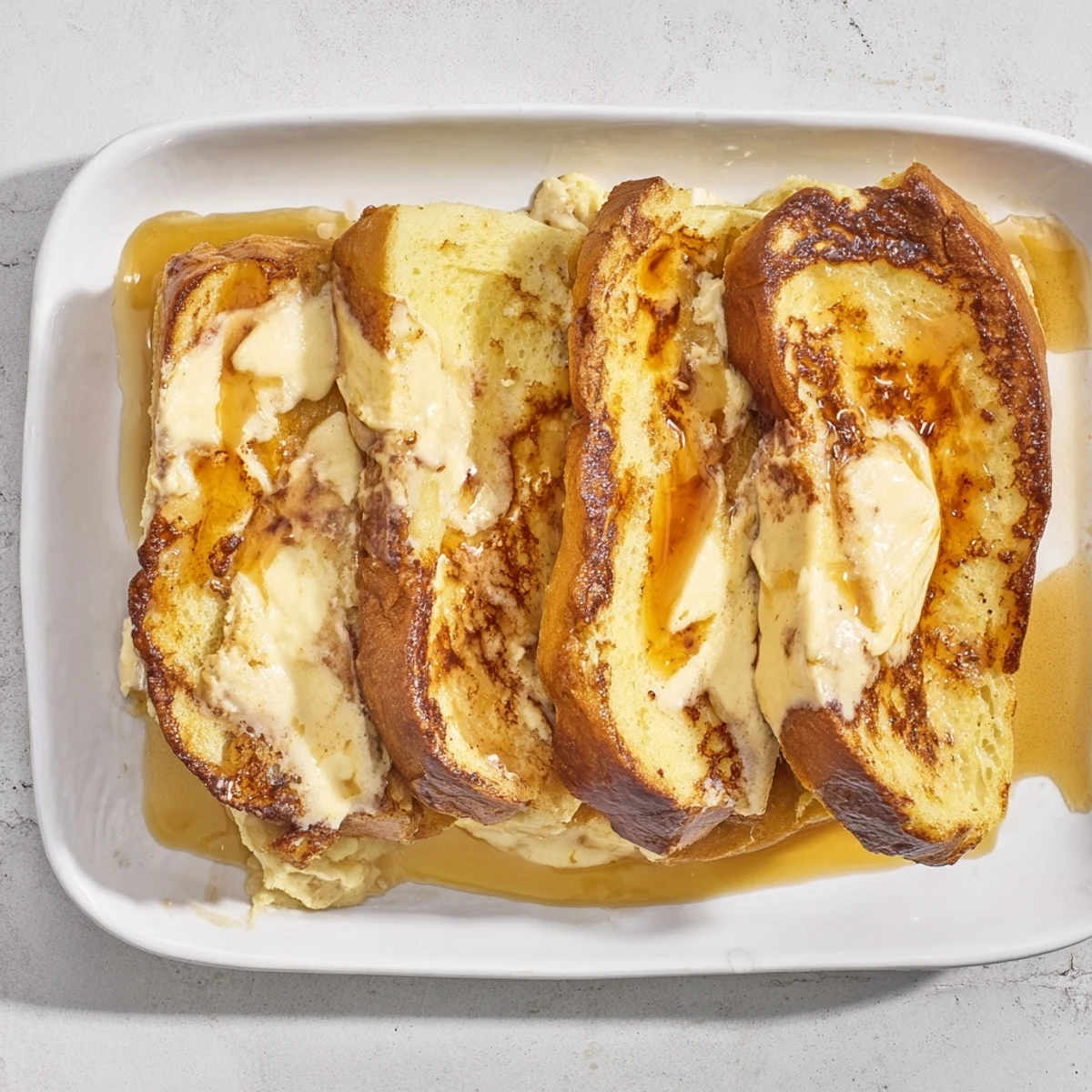 A warm, comforting image of Soft Spice Baked French Toast Casserole, perfect for a cozy brunch.