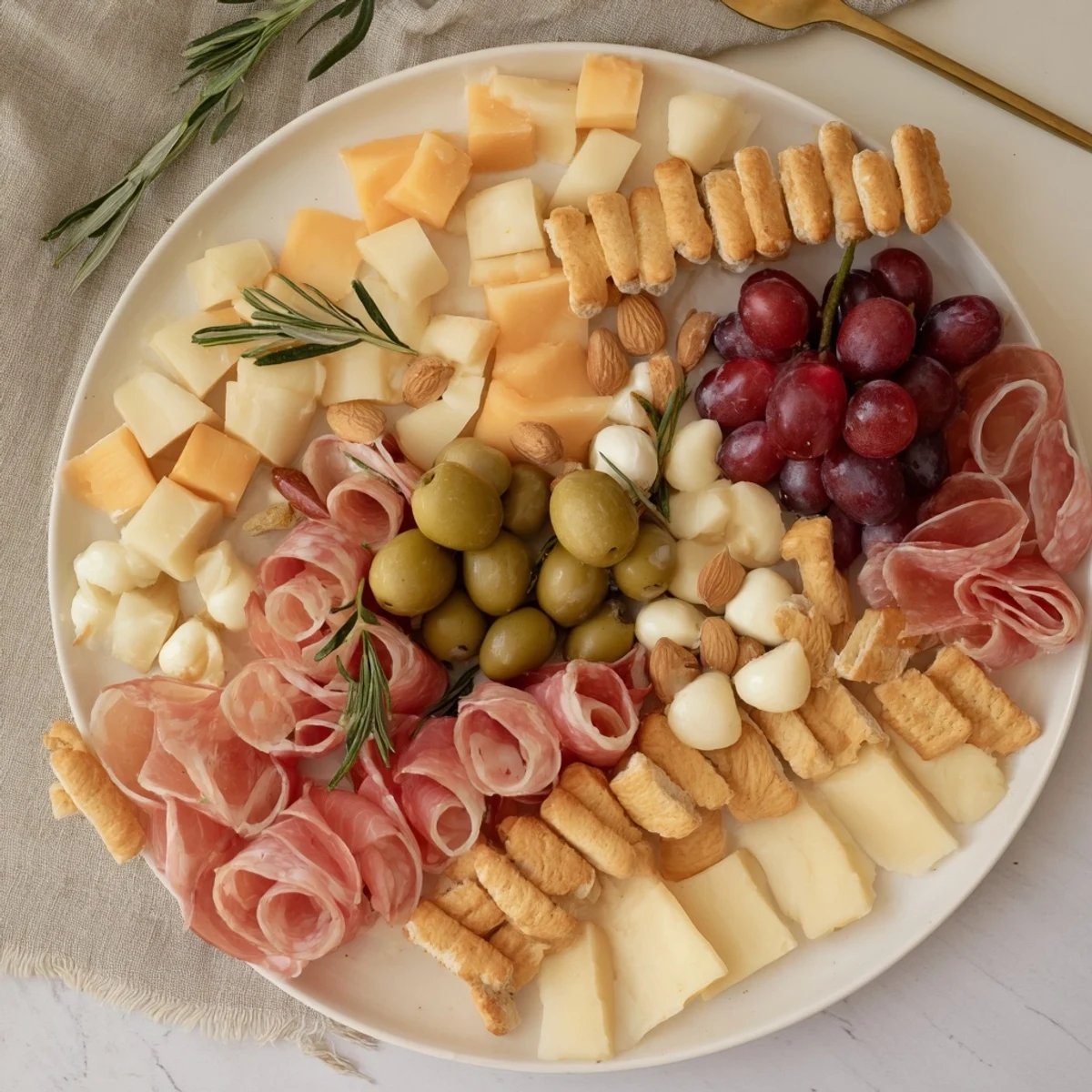 Artfully arranged Ouroboros Circle appetizer platter, with vivid fruits and cheeses for a visually stunning party treat.