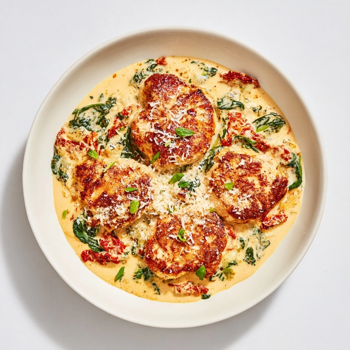 Creamy Sun-Dried Tomato Chicken Skillet, a rich, flavorful dinner with seared chicken in a vibrant sauce.