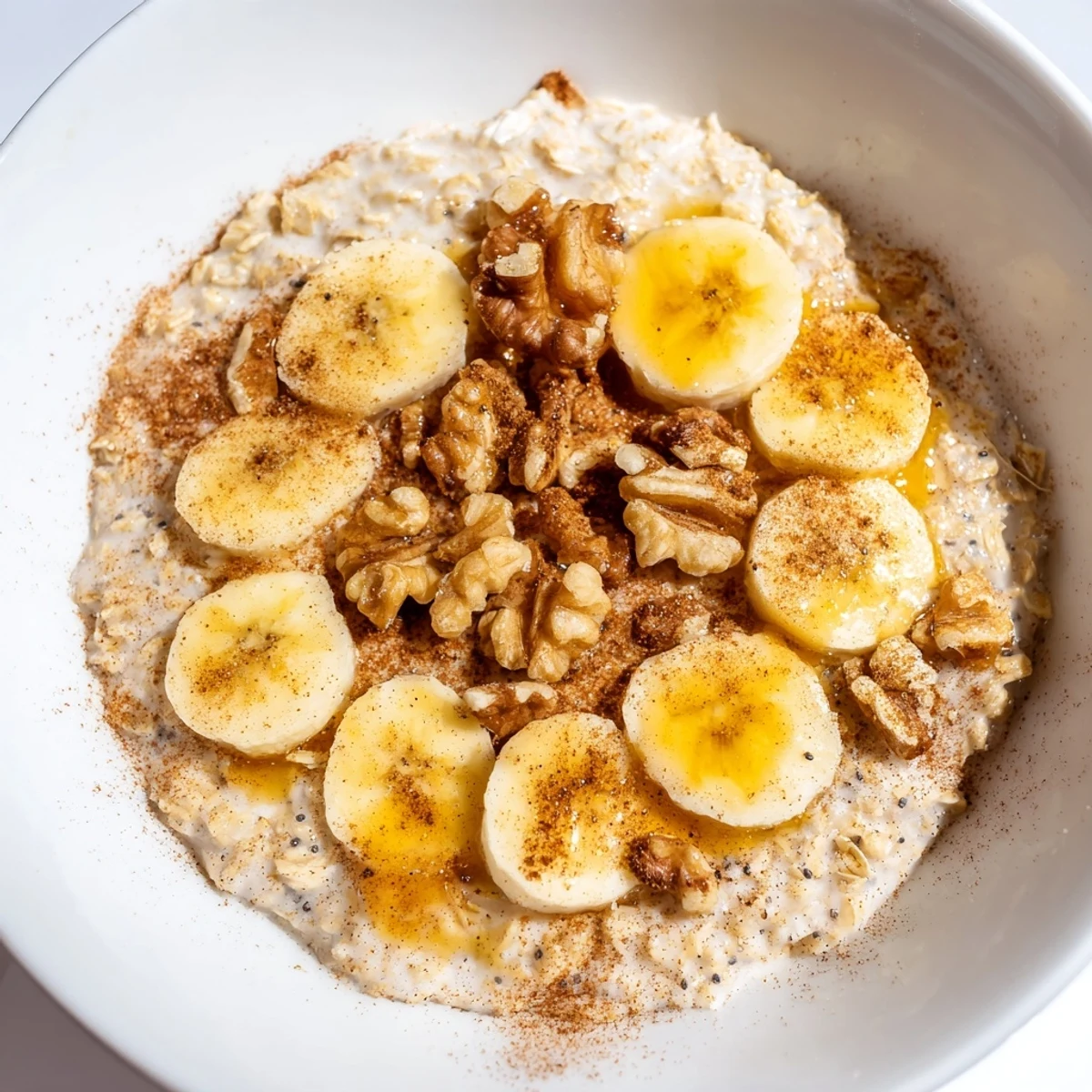 Steaming hot bowl of 2-minute Microwave Banana Oats, creamy and ready for a satisfying breakfast.