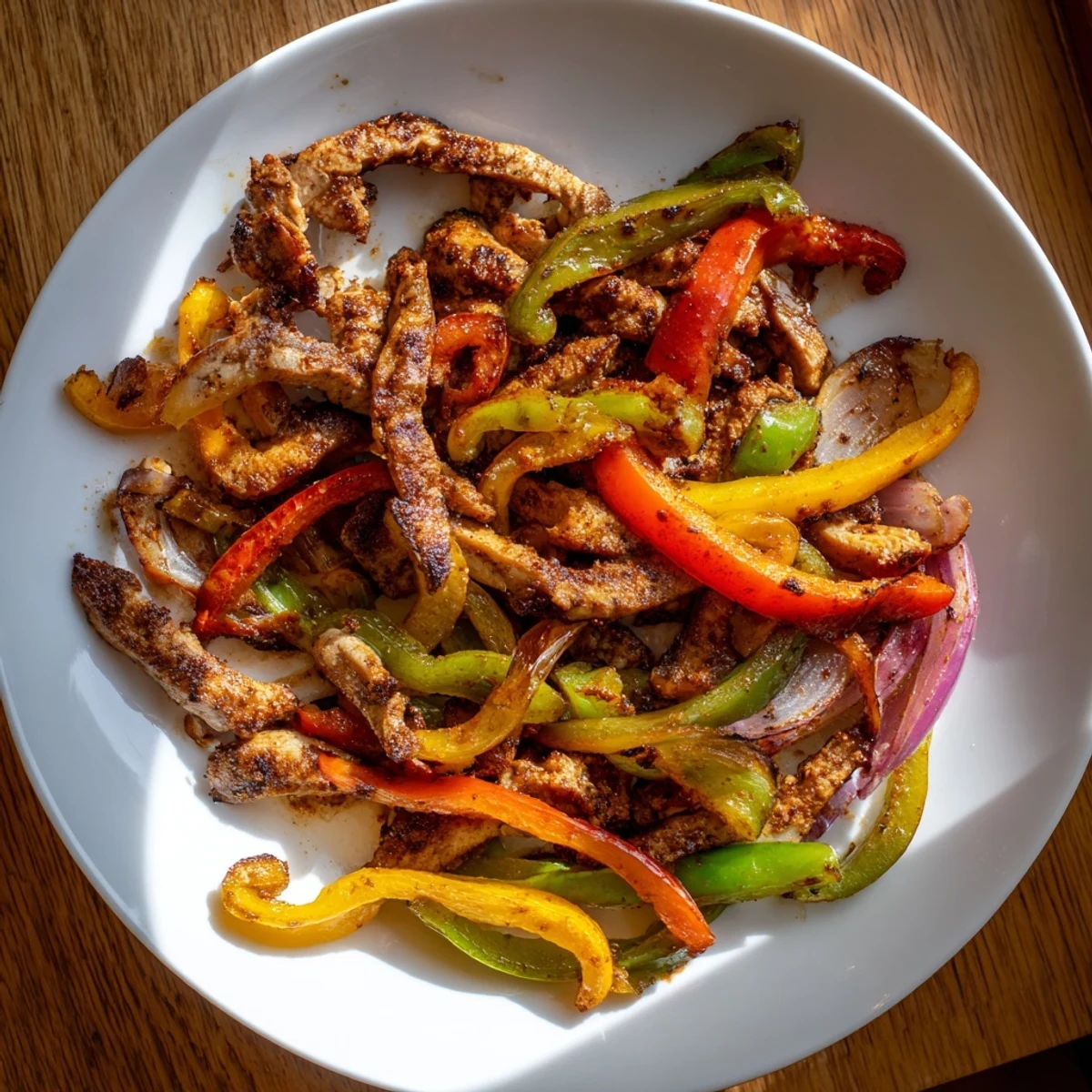 Golden sheet-pan chicken fajitas, bursting with flavor, served with warm tortillas and fresh cilantro.