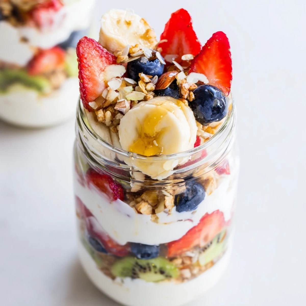 Enjoy the light, refreshing flavors of this Layered Yogurt Fruit Parfait, perfect for any morning meal.