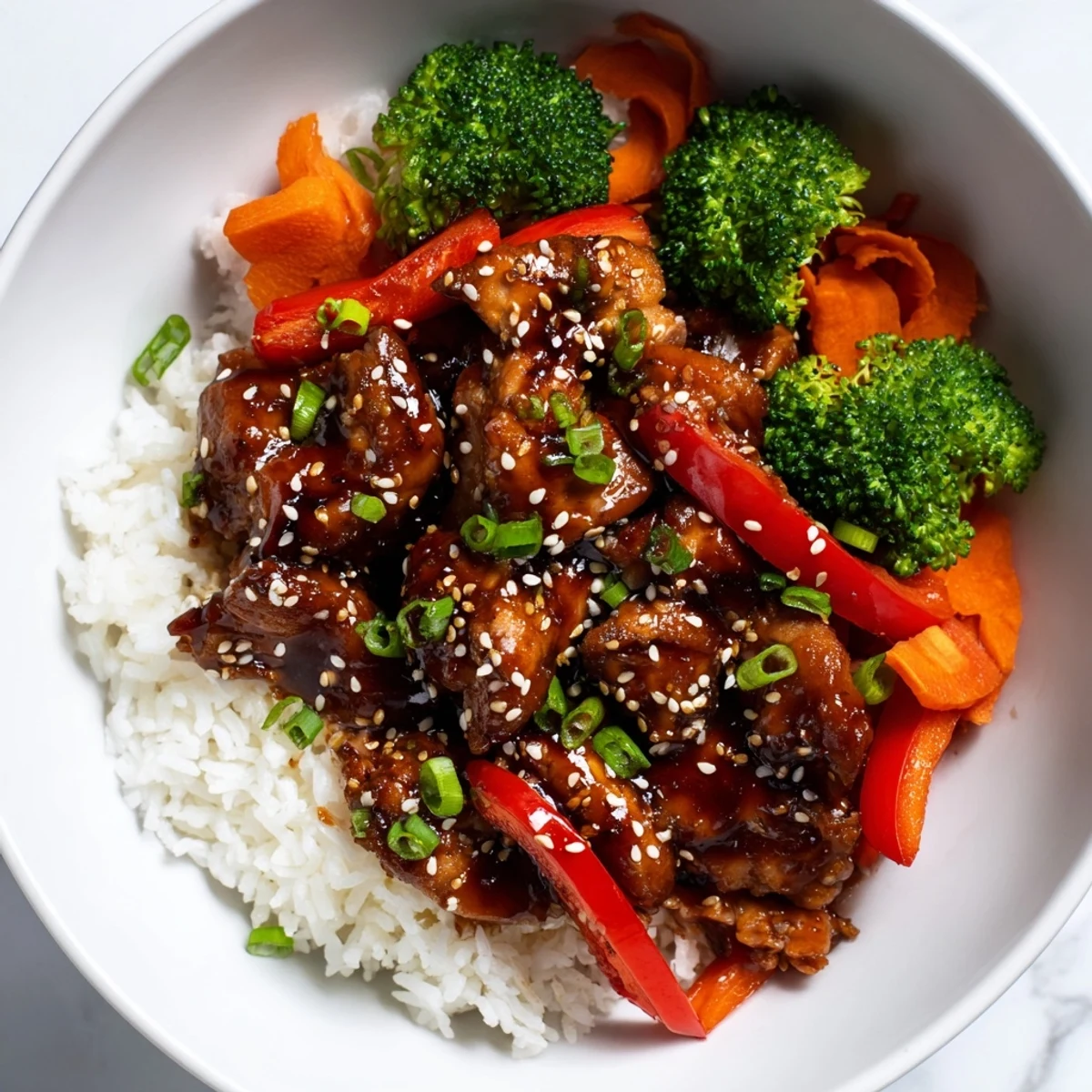 Meal-prepped Teriyaki Chicken Rice portioned in containers, perfect for a balanced, delicious lunch.