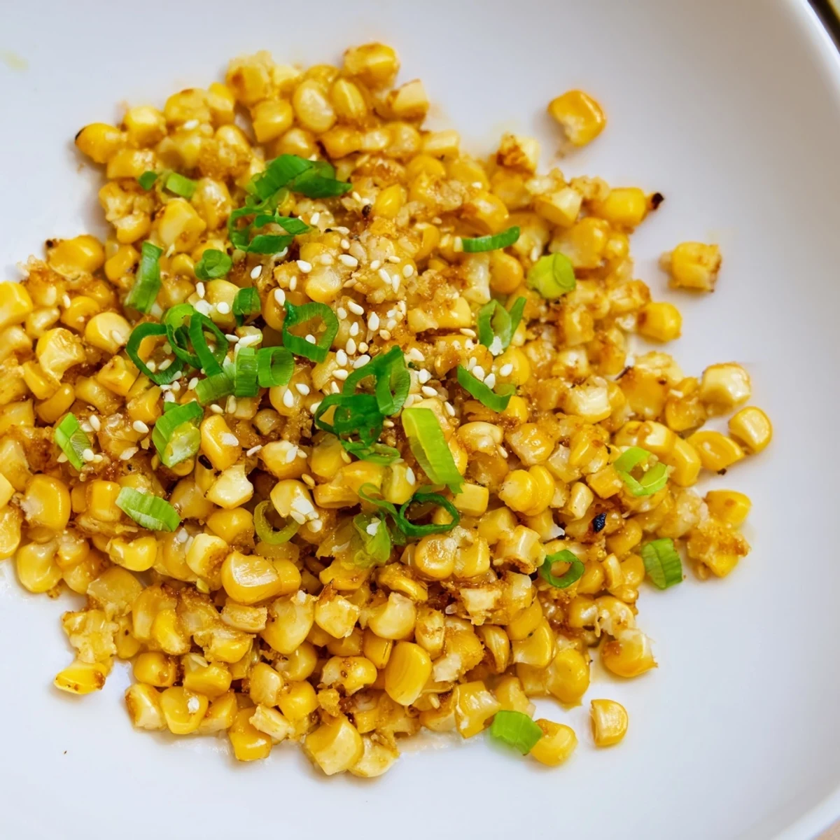 Golden brown Japanese Butter Corn, perfectly cooked, a flavorful side dish with garlic and butter.