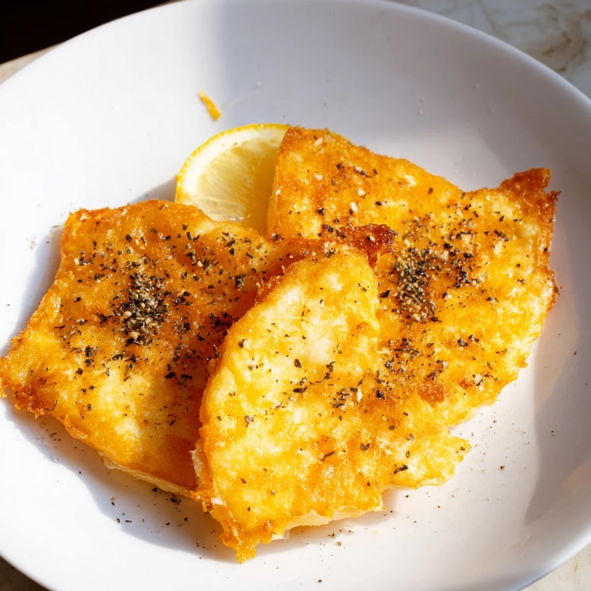 Golden, sizzling Greek Saganaki cheese, crispy fried and ready to be drizzled with fresh lemon.