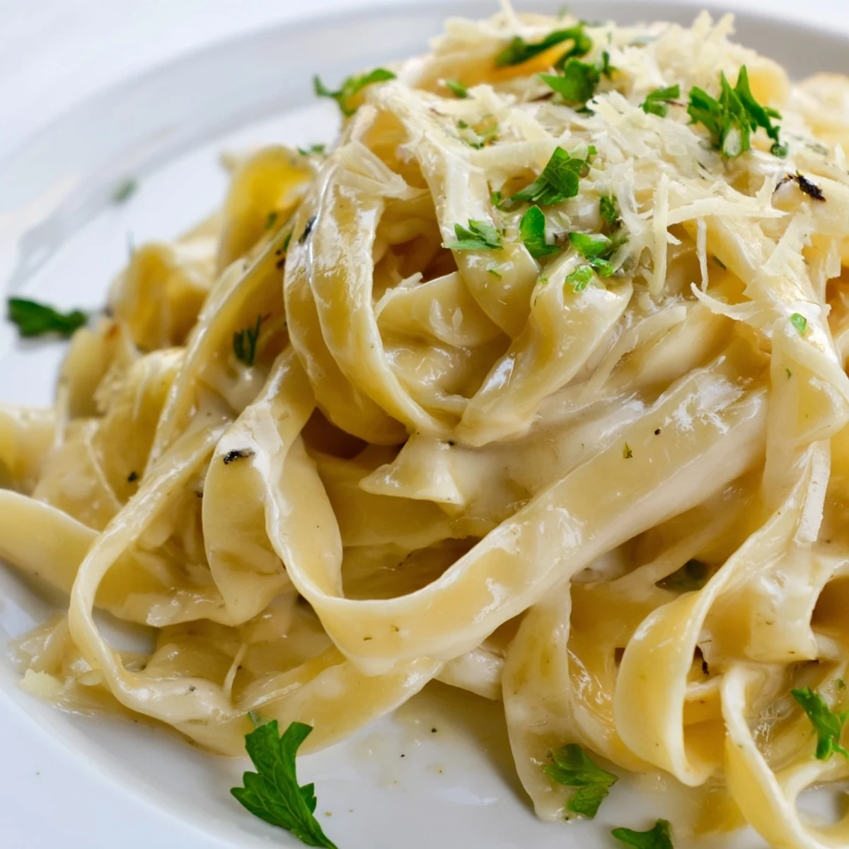 Savory roasted garlic cream pasta served with a glass of white wine, ready to enjoy.