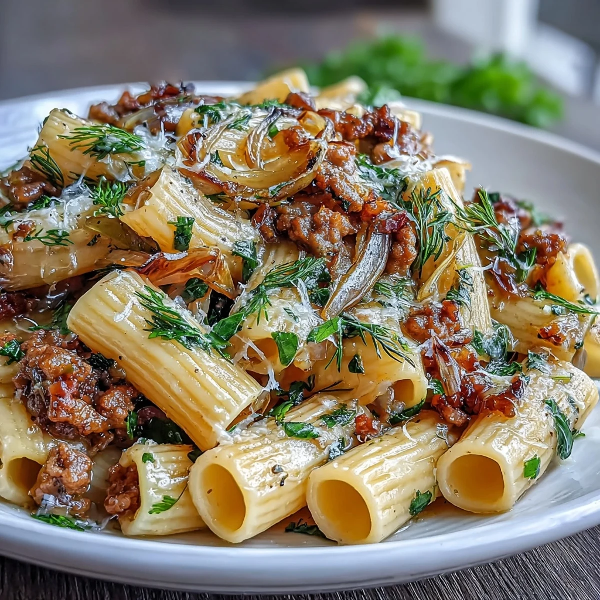 Bright slices of sweet fennel and savory browned sausage mingle in a cozy skillet, ready to serve for chilly nights.