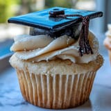 Graduation Cupcakes Black Gold Caps