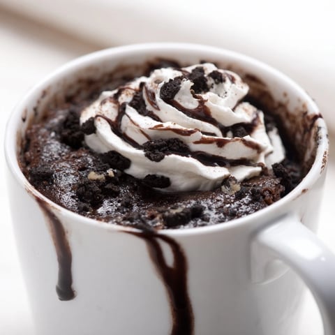 Warm, chocolatey Oreo Mug Cake, perfect for a quick and satisfying dessert in minutes.