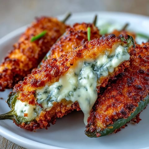 Air Fryer Jalapeño Poppers with golden breadcrumbs and melted cheddar on a serving platter.