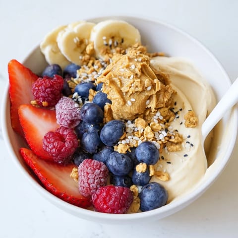 A close-up of thick, blended Protein Ice Cream Bowls, perfect after a workout for a cool treat.
