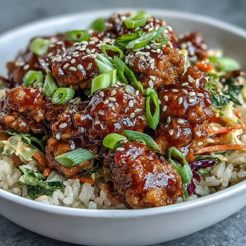 Tender ground turkey cooked with savory soy sauce and sesame oil in a skillet for Bang Bang Ground Turkey Rice Bowls.