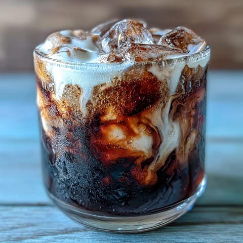 Midnight Malibu Dirty Soda in a tall glass, garnished with fresh blackberries and mint for a refreshing presentation.