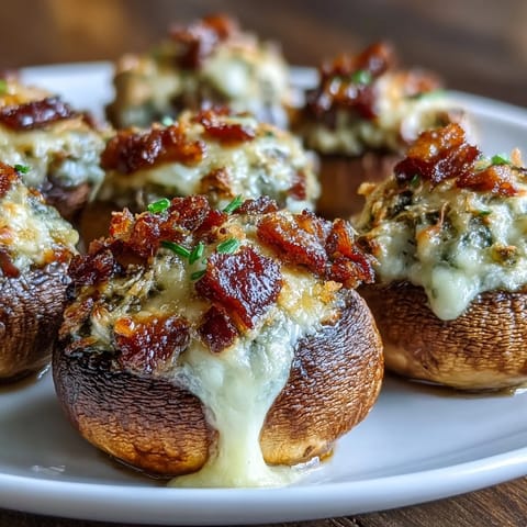 Keto Bacon Cheese Mushrooms
