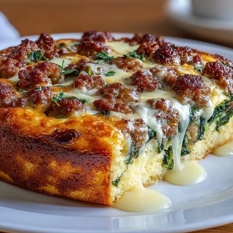 Keto Sausage Egg Spinach Bake