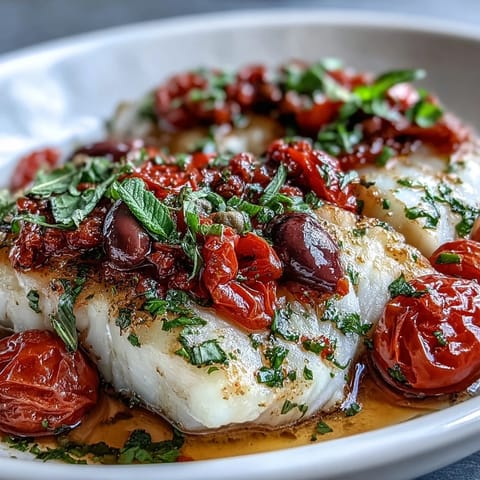 Mediterranean Baked Cod Tomatoes