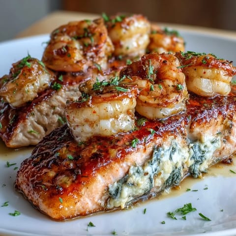 Crab Shrimp Stuffed Salmon