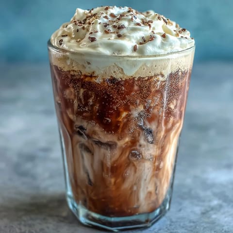 A refreshing skinny vanilla bean frappuccino made with almond milk, topped with light whipped cream and vanilla bean specks.