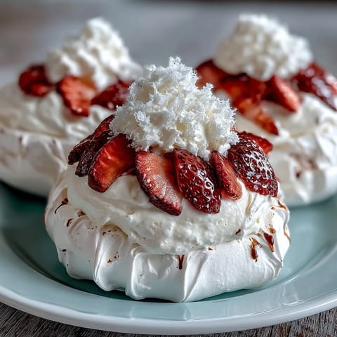 Mini Pavlovas Strawberries Cream