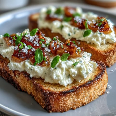Golden toast topped with juicy peach slices, torn burrata, and a drizzle of honey for a fresh, elegant appetizer.  