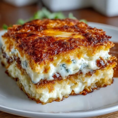 Creamy, savory hash brown casserole baked with sharp cheddar and a crunchy golden crust, perfect for holidays.  