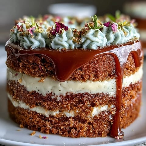 A Taurus-inspired butterscotch layer cake with floral buttercream and earthy natural hues.