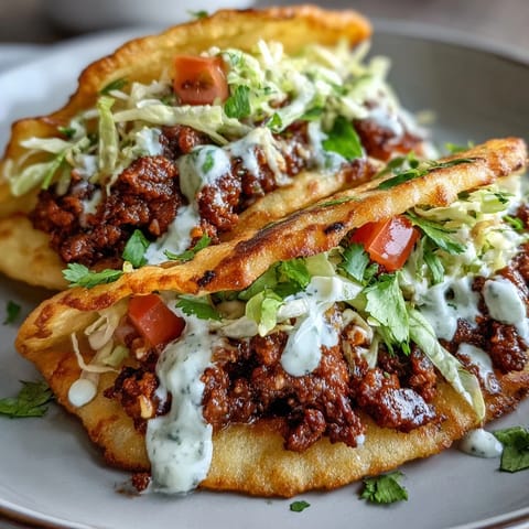 Fluffy cloud bread tacos filled with savory seasoned beef and fresh toppings.