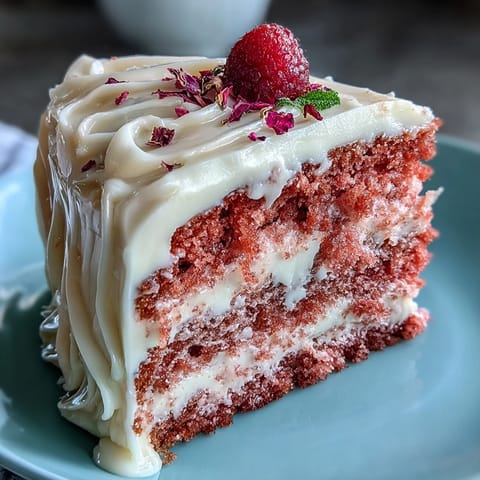 Visually stunning Bridal Shower Rosé Velvet Cake, perfect for celebrations.