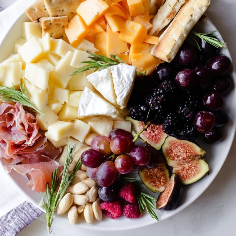 Delectable and easy Ouroboros Circle recipe showcasing a vibrant ring of cheeses, meats, and fresh fruits to serve.