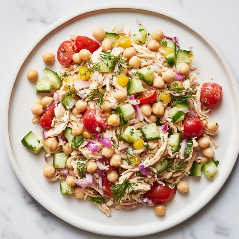 Imagine the refreshing taste of this perfect, gluten-free dense bean salad with lemon-dill chicken for lunch.