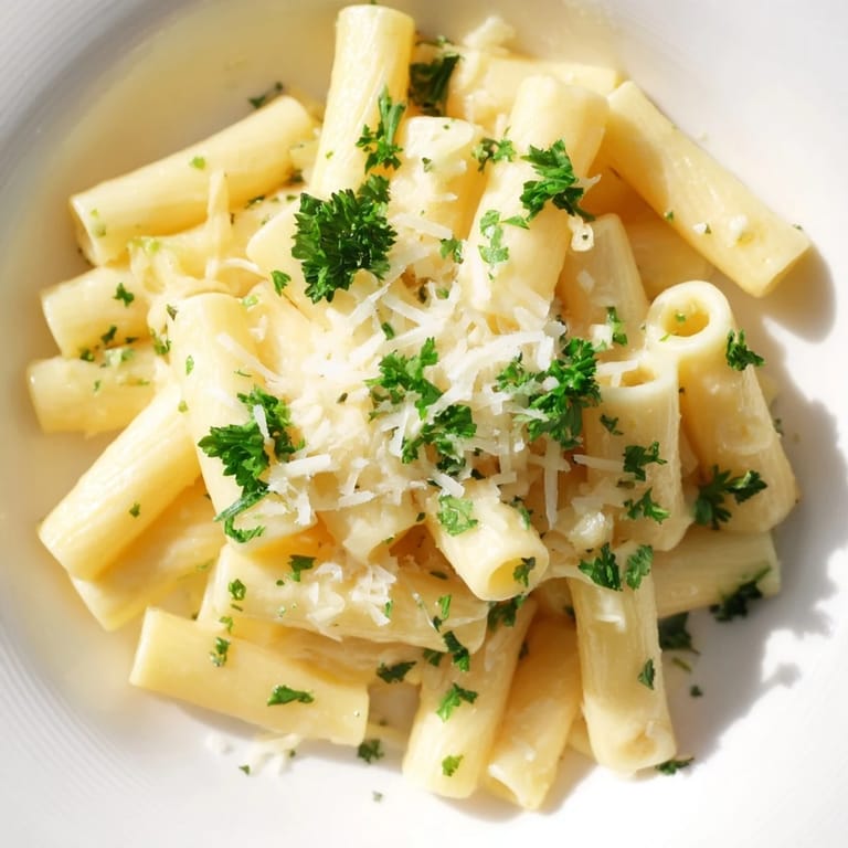 Creamy one-pot garlic butter ditalini pasta, coated in a rich, buttery sauce with garlic aroma.