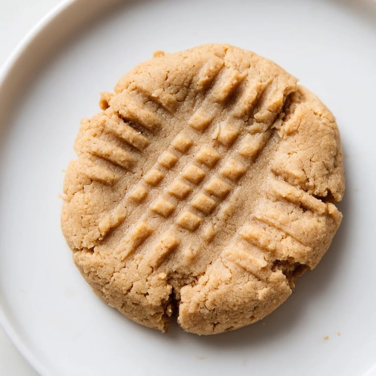 Warm, soft flourless peanut butter cookies served with a glass of cold milk, an easy American dessert.