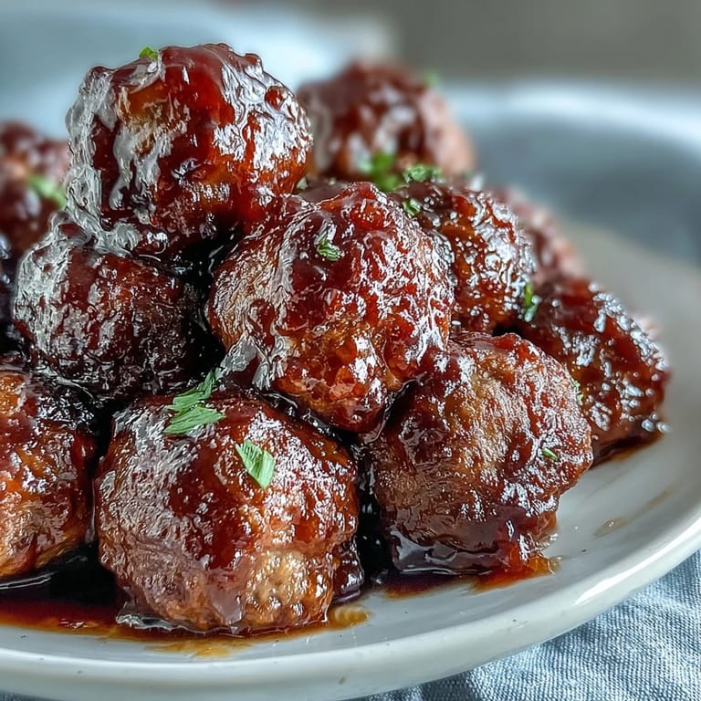 Tender Grape Jelly and Chili Sauce Meatballs in a glossy glaze, served on a platter with toothpicks for easy snacking.