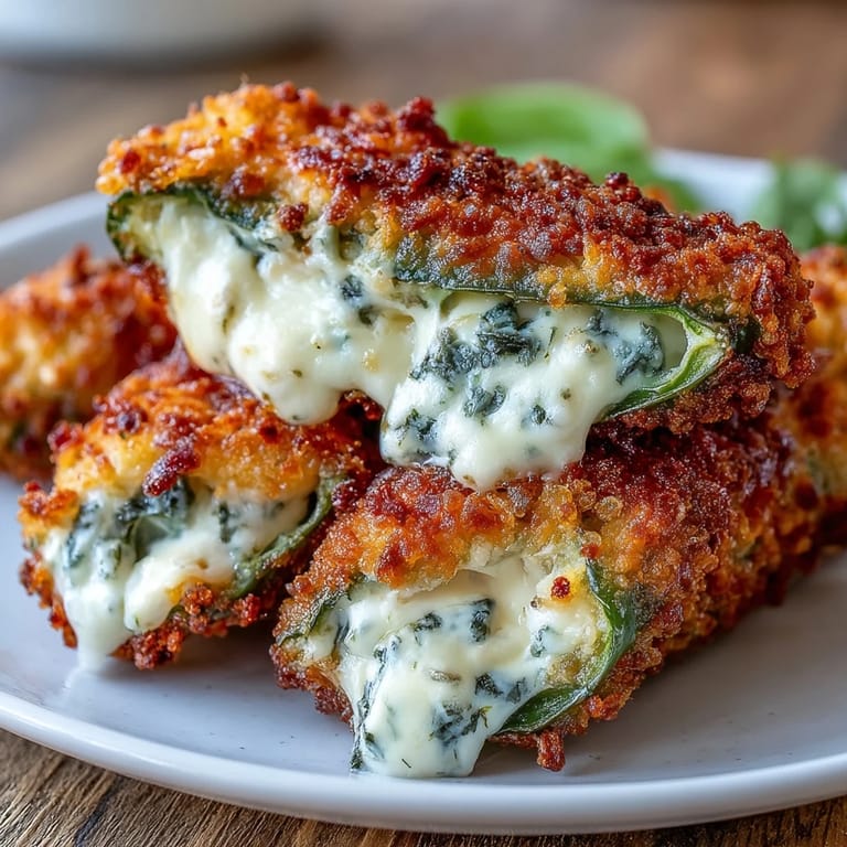 Golden, crispy Air Fryer Jalapeño Poppers paired with a cool ranch dip on a plate.