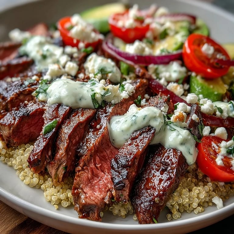 Sliced steak and charred corn fill a serving bowl with avocado and tomatoes, garnished with fresh cilantro and Cotija cheese.