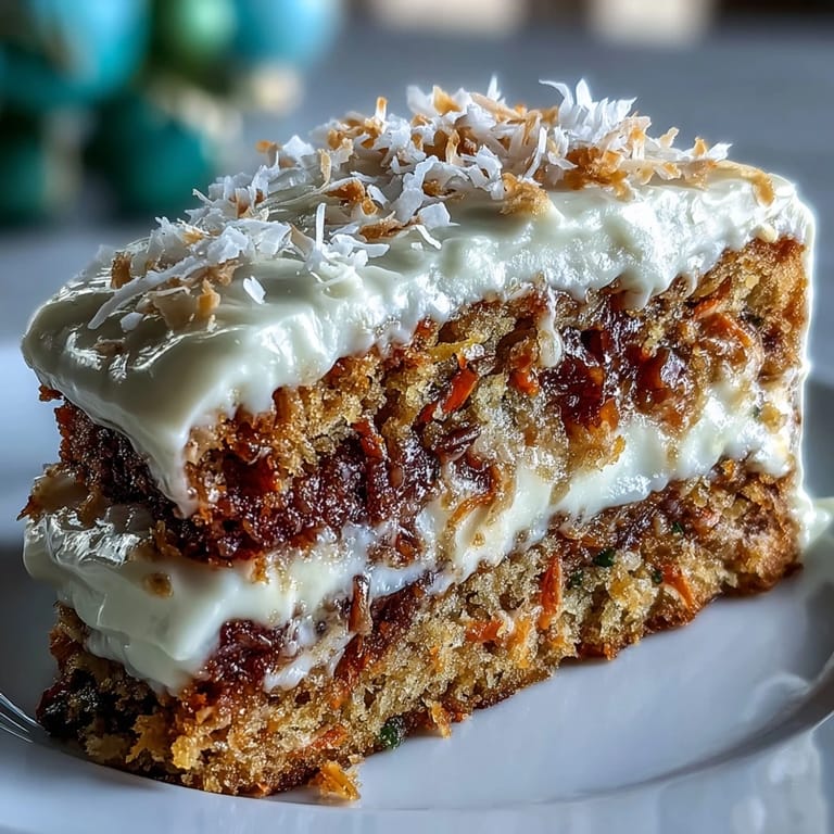 Freshly baked Christmas Hawaiian Carrot Pineapple Cake with pineapple and carrots.