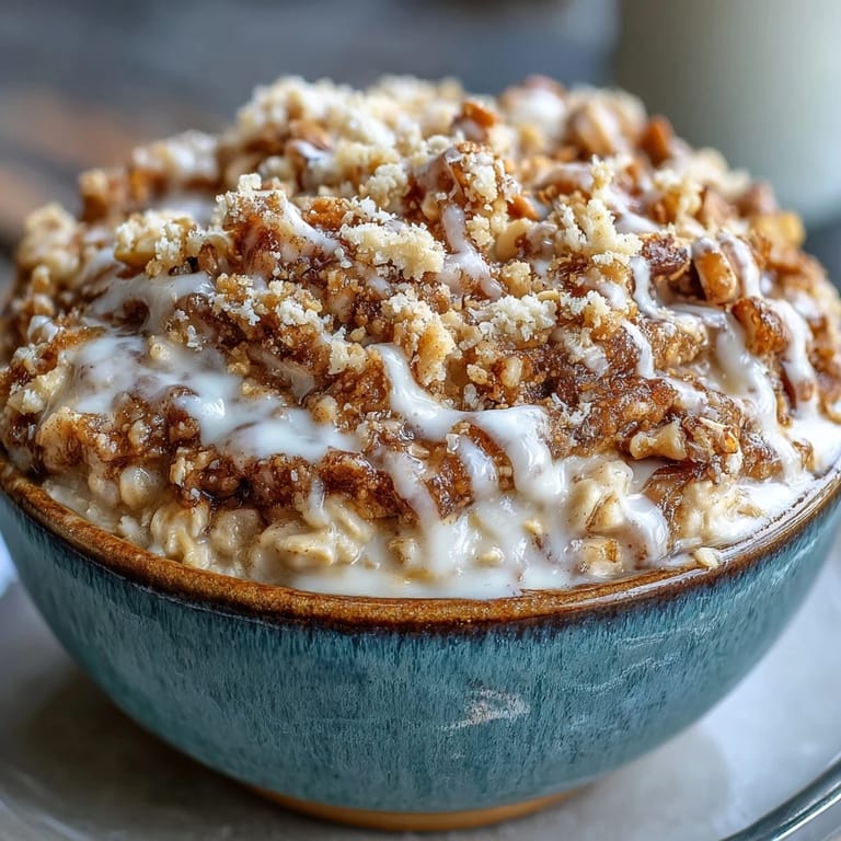 Warm slices of High-Protein Cinnamon Swirl Coffee Cake Oats served with a dollop of Greek yogurt.