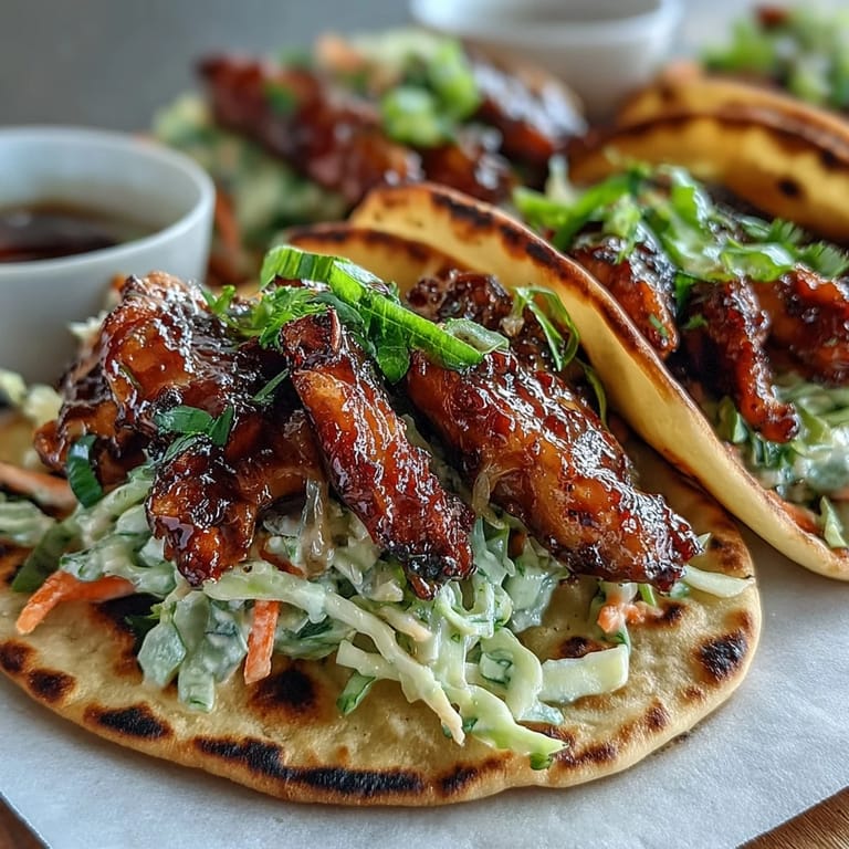 Fusion Honey Garlic Naan Chicken Tacos served with lime wedges on a plate for a zesty finish.