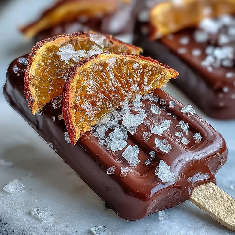Elegant candied orange hot chocolate stirrers made with dark chocolate, a luxurious treat for sharing or giving.
