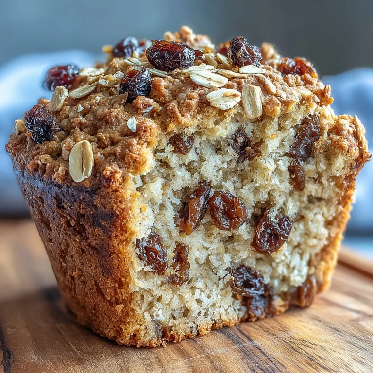 Raisin and oat muffins with a tender crumb, perfect for breakfast or an Irish-inspired snack.