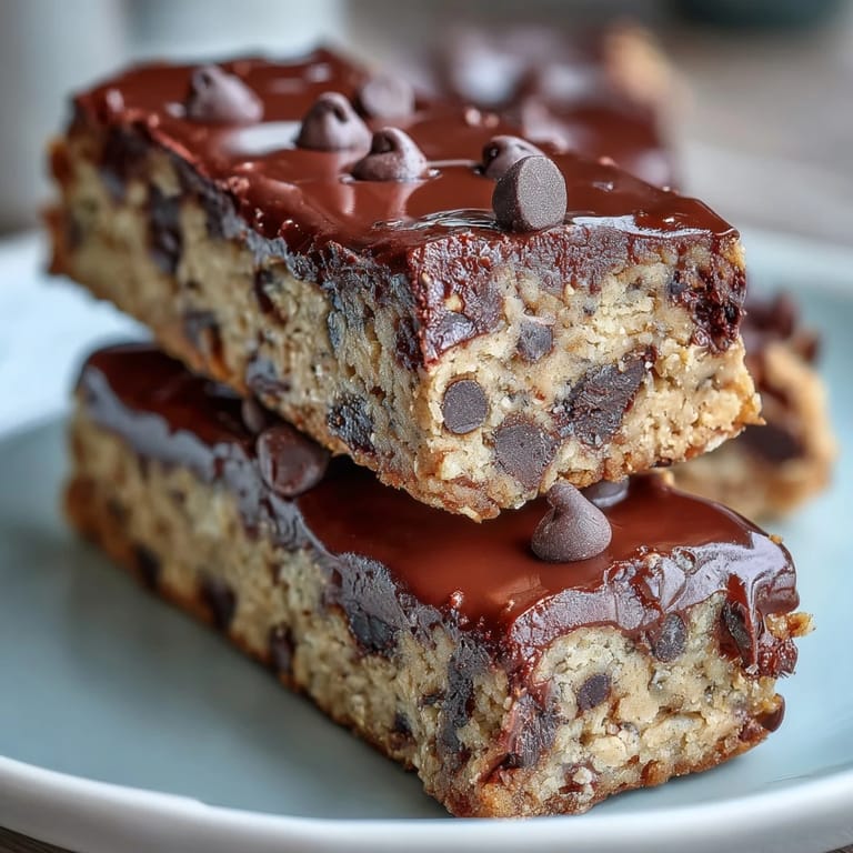 High-protein cookie dough bars made with almond butter and maple syrup, perfect for healthy snacking.