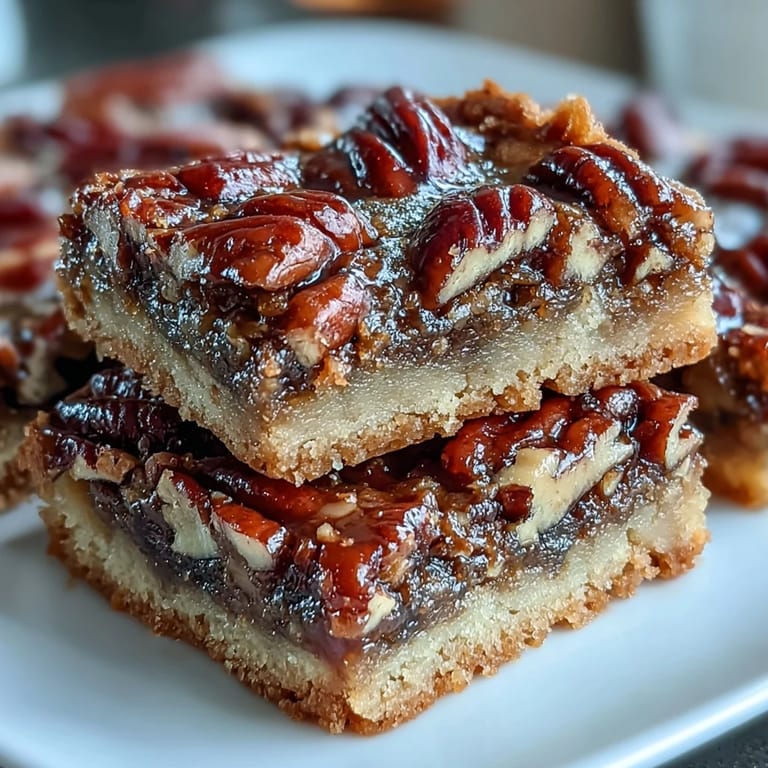 Decadent pecan pie bars with rich bourbon caramel topping, perfect for Derby Day celebrations or Southern gatherings.