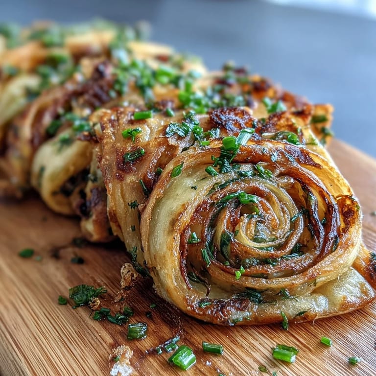 Savory Asian-style scallion pancakes, pan-fried until crisp and filled with tender green onions.  