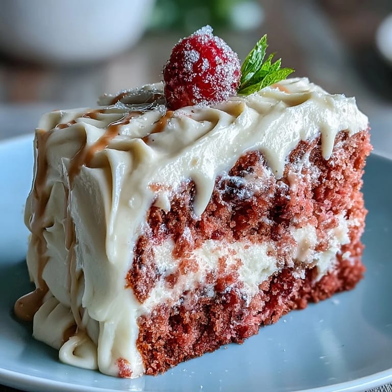 Delicate pink rosé velvet cake with luscious cream cheese frosting and gold.